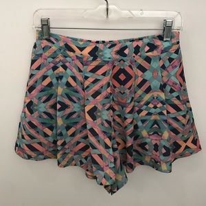Lovers + Friends Multicolor Pleated Shorts